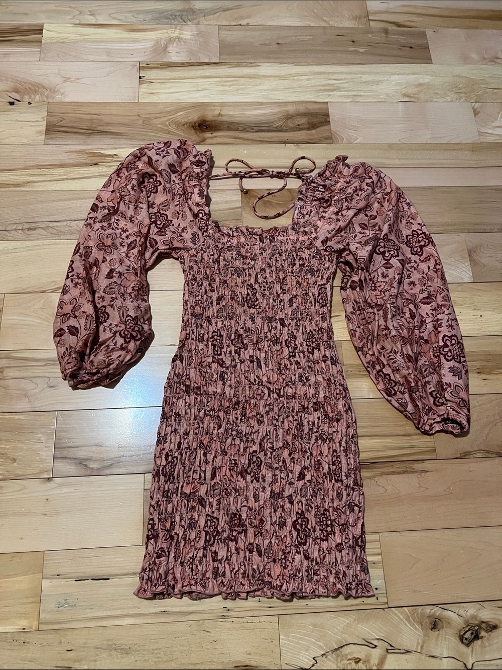 Free People Dusty Rose a Smock it To Me Mini Dress